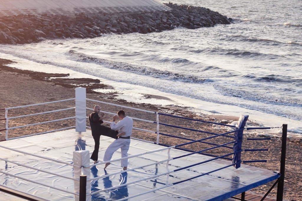 CLASE DE BOXEO en la playa